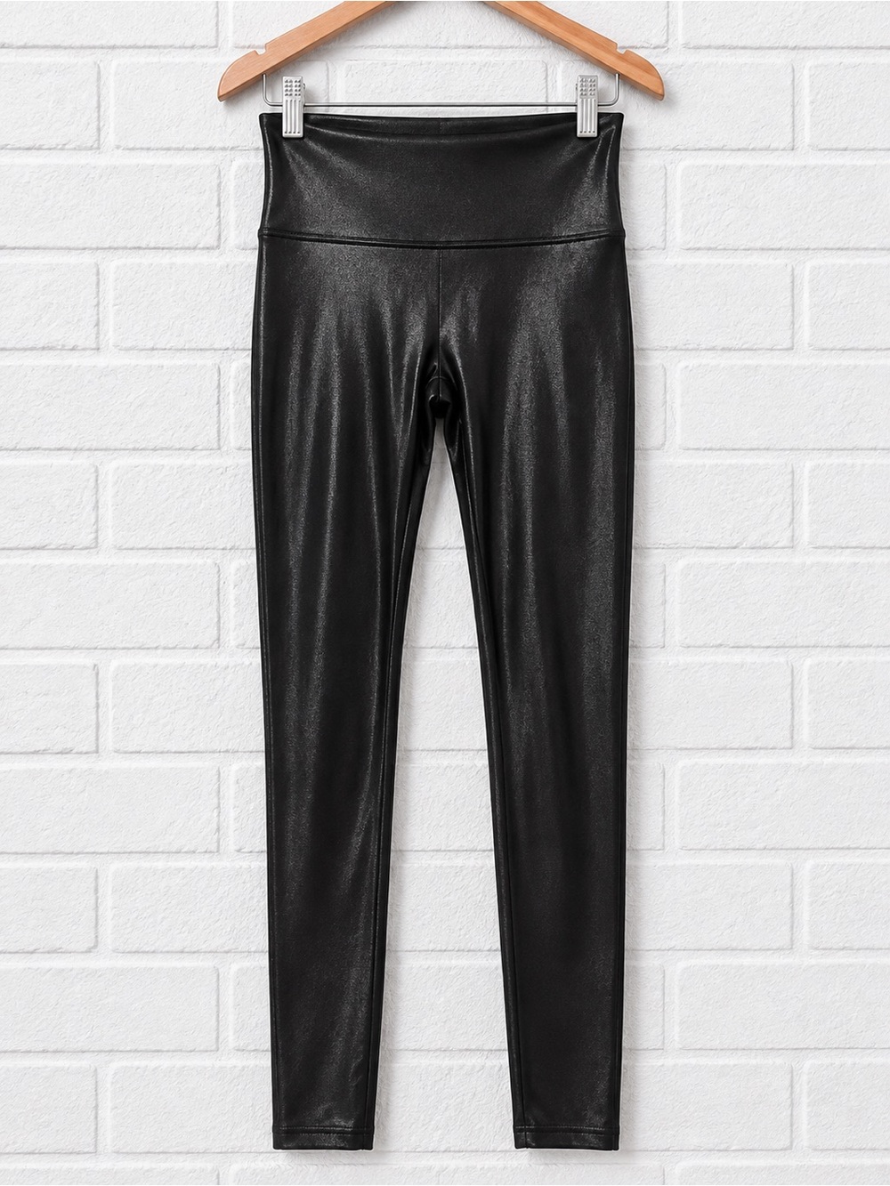 SPANX by Sara Blakely Black Faux Leather Leggings Small Petite